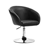 woltu bh24sz-1,1 x fauteuil de bar réglable en hauteur siège en similicuir, tabouret de bar rotatif avec dossier,noir