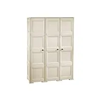 tontarelli s.p.a. armoire 3 4 modules porte lisce meuble de rangement, angora, 118 x 47 x 164 cm