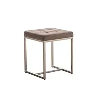 tabouret de cuisine barci design moderne en tissu i chaise de cuisine confortable i assise rembourée i pied en acier inoxydable, couleur:gris