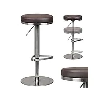 wohnling durable en acier inoxydable m7 barstool brun chaise tabouret design contemporain réglable tabouret de bar stable rotatif