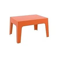 clp table basse de jardin box en plastique -table d’appoint pour usage extérieur empilable - hauteur 43 cm résistante aux intempéries et aux rayons uv - couleurs: orange