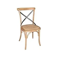 bolero gg656 lot de 2 chaises de salleà manger en bois avec dossier et croix en métal hauteur 880 mm