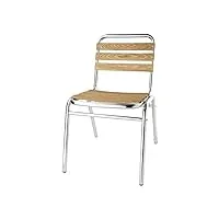 bolero gk997 lot de 4 chaises de bistrot en aluminium et frêne