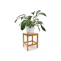 relaxdays tabouret en bambou table pour plantes tabouret salle de bain hxlxp: 40 x 28 x 32 cm table appoint déco, nature