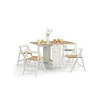 julian bowen ensemble compact de table à manger et chaises, blanc/naturel