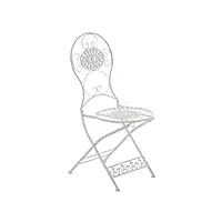chaise de jardin pliante mani - chaise de balcon en fer forgé avec hauteur d'assise 45 cm - meuble de terrasse et pour usage extérieur - couleur:, couleur:blanc
