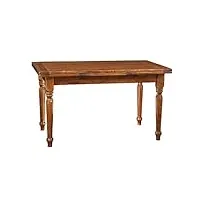 biscottini table à manger extensible 140x80x80 cm made in italy - table salle à manger extensible en bois massif - table bois salle a manger
