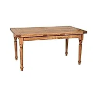 biscottini table à manger extensible 160x80x80 cm made in italy - table salle à manger extensible en bois massif - table bois salle a manger