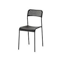 ikea - chaise empilable adde chaise en plastique avec cadre en acier - empilable (noir)