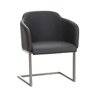 chaise salle à manger magnus design similicuir dossier et accoudoirs i pieds oscillant en acier solide i chaise de reception i couleur:, couleur:gris