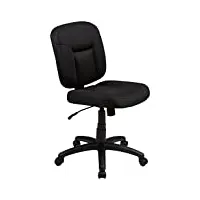 amazon basics chaises de bureau pour maison, bureau, chaises ergonomiques à hauteur réglable, tissu, noir, 47 cm (l) x 63 cm (p) x 88-97,5 cm (h)