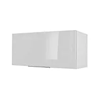 berlioz creations ch8hb meuble haut de cuisine sur-hotte blanc haute brillance 80 x 34 x 35 cm, fabrication 100% française