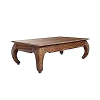 table basse 130x75cm - bois massif de palissandre laqué - inspiration ethnique-coloniale - opium #632