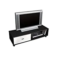 berlioz creations oliver meuble tv, noir et blanc 111 x 38 x 30 cm, fabrication 100% française