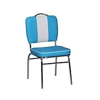 finebuy chaise de salle à manger chaise de cuisine 47x90x45cm | chaise de cuisine métal/cuir synthétique - capacité de charge maximale: 120 kg - rembourrée | chaise diner américain (bleu)