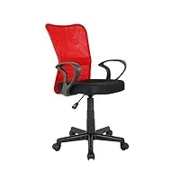 sixbros. chaise de bureau fauteuil de bureau rouge/noir h-298f-2/2121