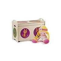 dida - coffre à jouets pour chambre d'enfant - “pancotti”conteneur empilable avec 4 roues et couvercle - décoration: écureuils, les chevreuils et les cerfs