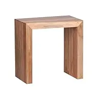 finebuy table d'appoint bois massif acacia 60 x 60 x 35 cm table basse salon | bout de canapé est - table de téléphone - table en bois