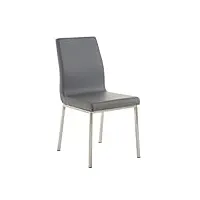 chaise de cuisine colmar en similicuir et piètement en acier, design moderne et simple avec hauteur d'assise 47 cm, disponible en plusieurs, couleur:gris