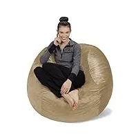 sofa sack xl - pouf confortable avec rembourrage en mousse à mémoire de forme - parfait pour se détendre dans le salon ou la chambre d'enfant - housse en velours doux beige