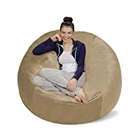 sofa sack pouf xxl avec rembourrage en mousse à mémoire de forme - parfait pour se détendre dans le salon ou la chambre à coucher - housse en velours doux beige