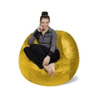 sofa sack xl - pouf confortable avec rembourrage en mousse à mémoire de forme - parfait pour se détendre dans le salon ou la chambre d'enfant - housse en velours doux jaune citron