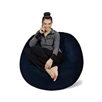 sofa sack xl - pouf confortable avec rembourrage en mousse à mémoire de forme - parfait pour se détendre dans le salon ou la chambre d'enfant - housse en velours doux bleu foncé