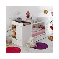 alfred & compagnie lit bébé évolutif avec tiroir blanc 70x140