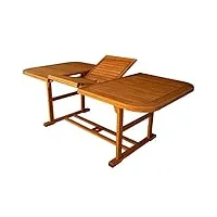 table bois acacia extensible 150/200 x 90 cm ameublement extérieur jardin ac805080db