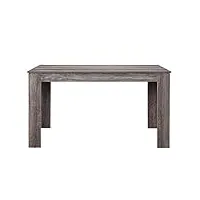 [en.casa] table de salle à manger nora chêne robuste brun foncé 140 x 90cm