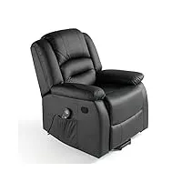 eco-de fauteuil de massage relaxant avec fonction chauffante. 9 programmes 5 intensités 8 moteur. similicuir haute qualité. eco-8198 (noir)