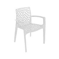 grand soleil grandsoleil upon gruvyer fauteuil empilable, polypropylène, blanc, 53 x 58 x 81 cm
