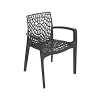 grand soleil grandsoleil upon gruvyer fauteuil empilable, polypropylène, anthracite, 53 x 58 x 81 cm