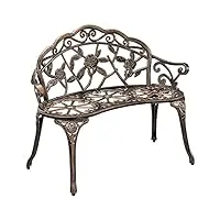 [casa.pro]®] banc de jardin chaise de jardin fonte résistant aux intempéries bronze 100x54x80cm