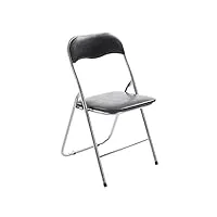 chaise de cuisine pliable felix i chaise visiteur repliable pieds en métal i chaise salle de conférrence confortable et pratique, couleur:noir/argent