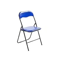 chaise de cuisine pliable felix i chaise visiteur repliable pieds en métal i chaise salle de conférrence confortable et pratique, couleur:bleu/noir