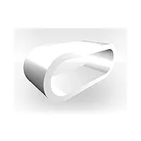 zespoke table basse extra large en forme d’anneau, blanc