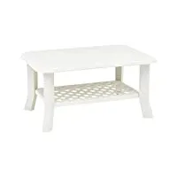 vidaxl table basse table d'appoint table de salon bout de canapé table de canapé salle de séjour maison intérieur blanc 90x60x46 cm plastique