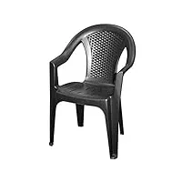 chaise de jardin empilable, plastique effet rotin - chaise empilable en plastique - 2 couleurs au choix 1 stück - anthrazit