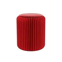 stooly - tabouret pliable - assise en similicuir - en carton recyclable (rouge rubis-42cm)