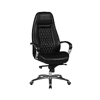 amstyle chaise de bureau austin cuir chaise de bureau noir chaise 120kg exécutif dossier haut avec appuie - tête x-xl