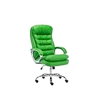 fauteuil de bureau réglable en hauteur xxl vancouver similicuir i chaise de bureau à roulette rembourrée confortable avec accoudoirs i coul, couleur:vert