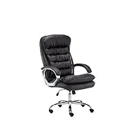 fauteuil de bureau réglable en hauteur xxl vancouver similicuir i chaise de bureau à roulette rembourrée confortable avec accoudoirs i coul, couleur:marron