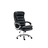 fauteuil de bureau réglable en hauteur xxl vancouver similicuir i chaise de bureau à roulette rembourrée confortable avec accoudoirs i coul, couleur:noir