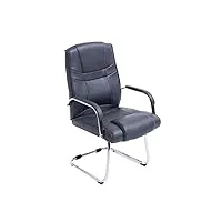 clp chaise cantilever attila xxl avec accoudoirs - fauteuil oscillant de bureau en similicuir - chaise de salle à manger rembourrée charge max 1, couleur:gris