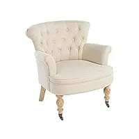 bizzotto arlette fauteuil 2246, bois, blanc, 68 x 73 x 75 cm