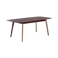 table à manger extensible 150/190 x 90 cm en mdf et bois d'hévéa foncé pour 4 madox