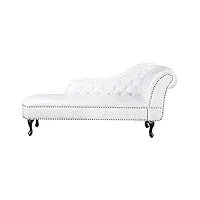 chaise longue côté droit méridienne en velours blanc brillant glamour salon nimes