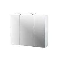 schildmeyer armoire à miroir, weiß, 90 x 16 x 75 cm