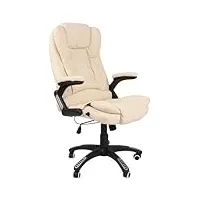 bramley power fauteuil de bureau haut inclinable en cuir avec fonctions massage et chauffage
